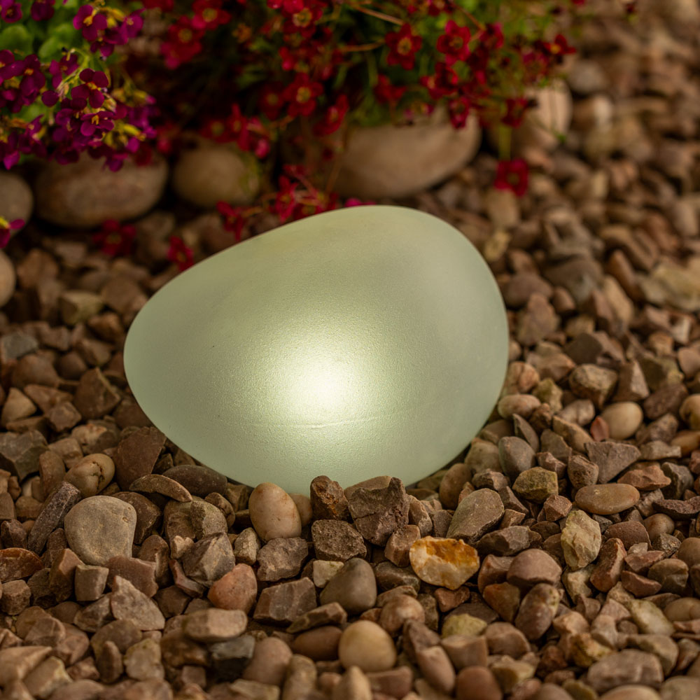 ValueLights Pebbles Set of 2 Clear Outdoor Solar Decorative Lights Image 3