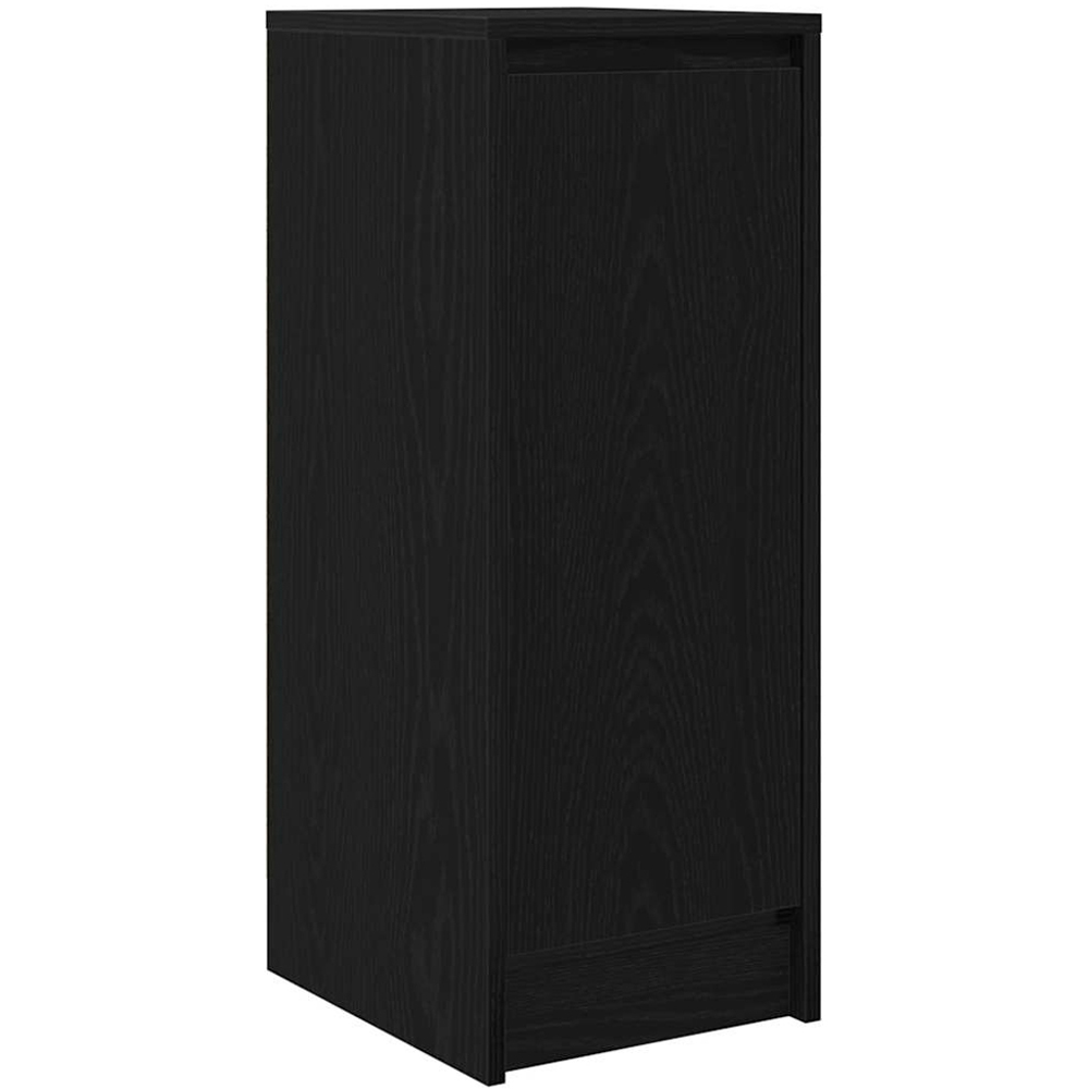 vidaXL Single Door Black Oak Wooden Sideboard Image 2