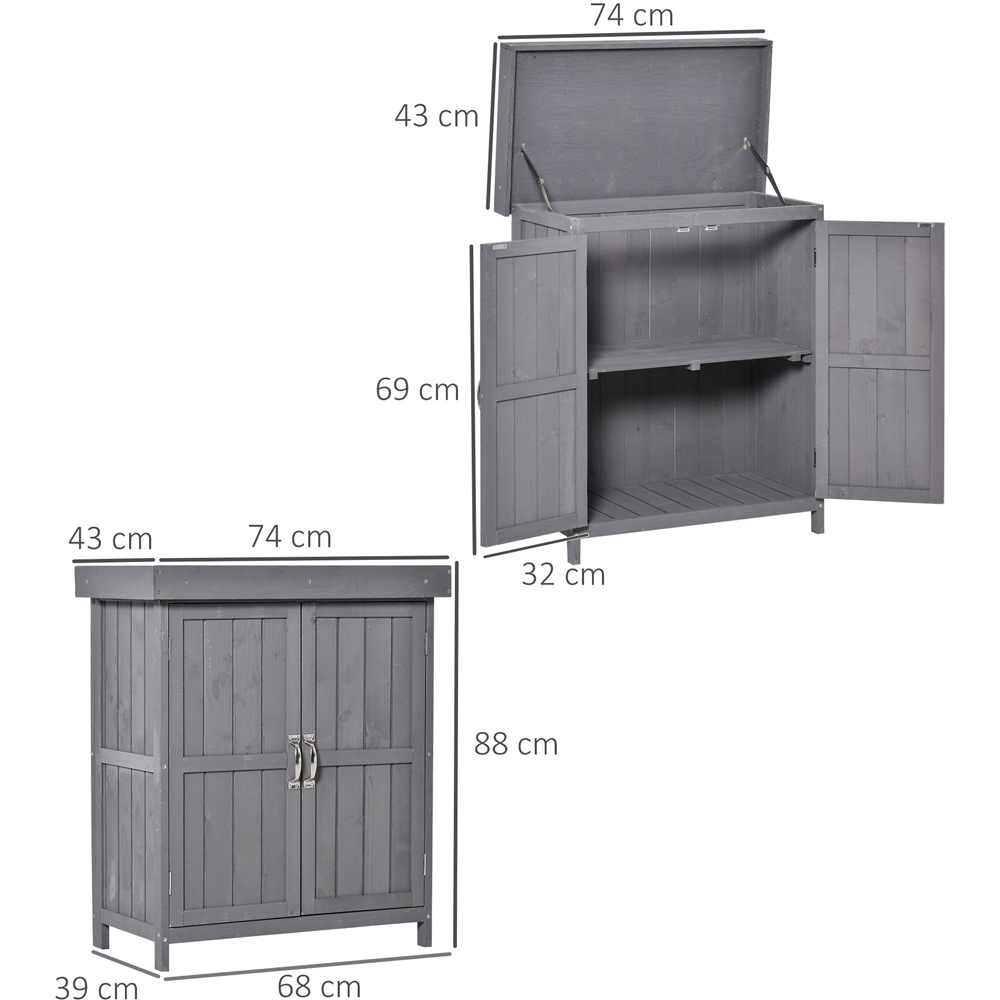 Outsunny 2.8 x 1.4ft Grey Garden Storage Shed Image 7