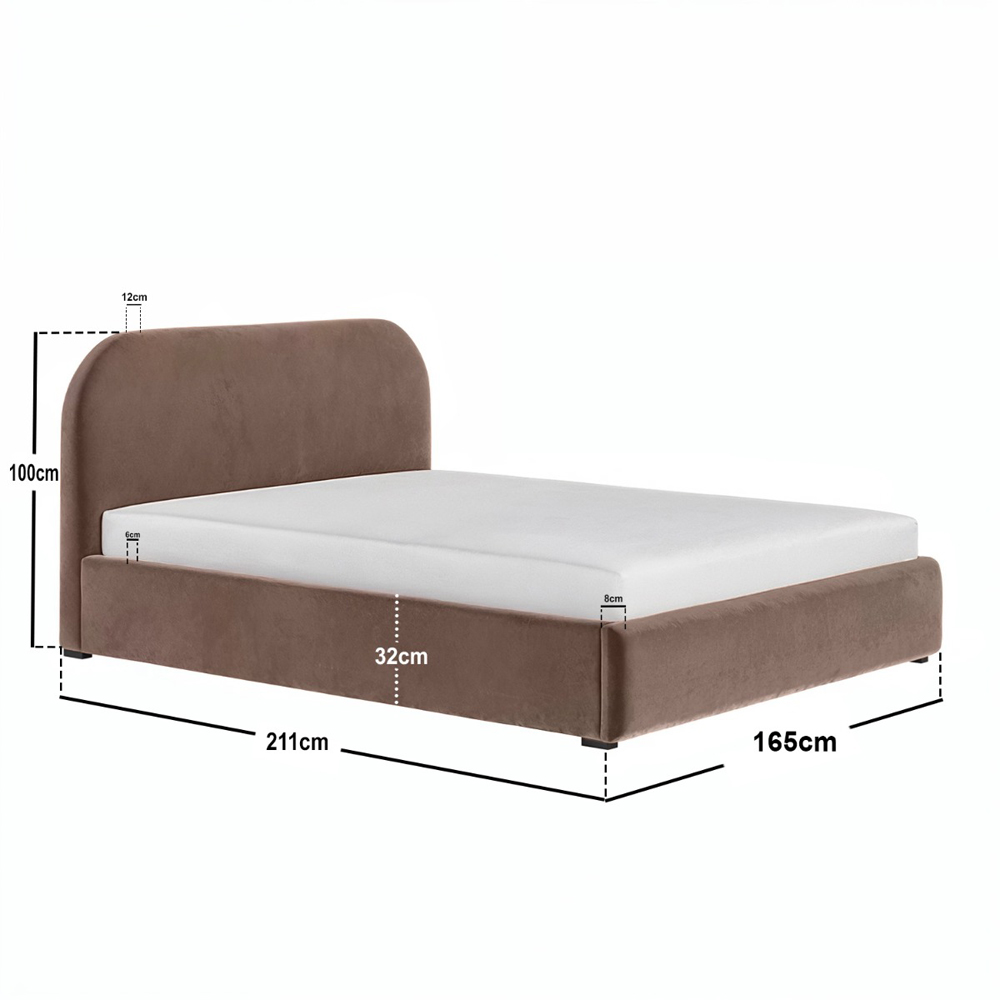 Flair Alba King Size Chocolate Velvet Ottoman Bed Image 6