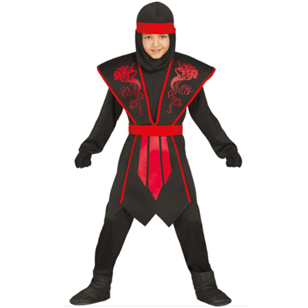 Fiestas Guirca Ninja Shadow Black and Red Halloween Costume 10 to 12 Years Image 1