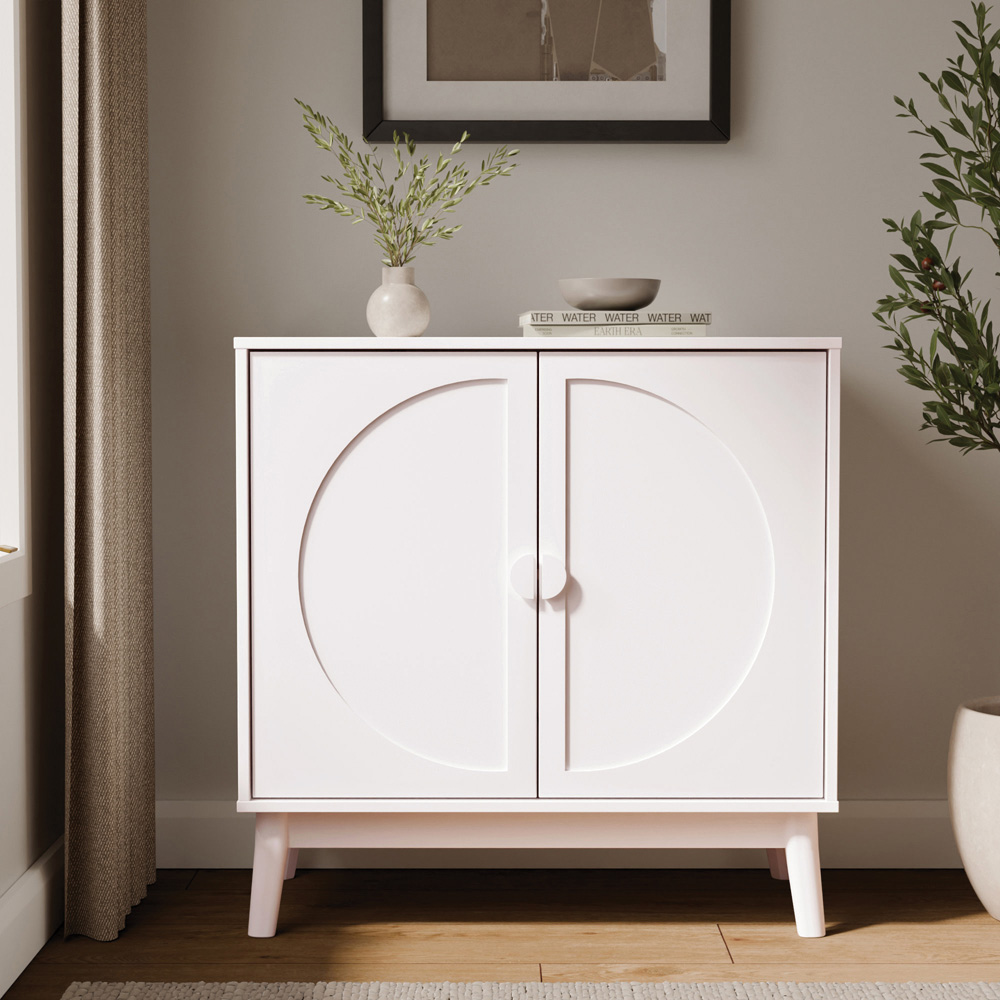 GFW Rosalie 2 Door White Compact Sideboard Image 7