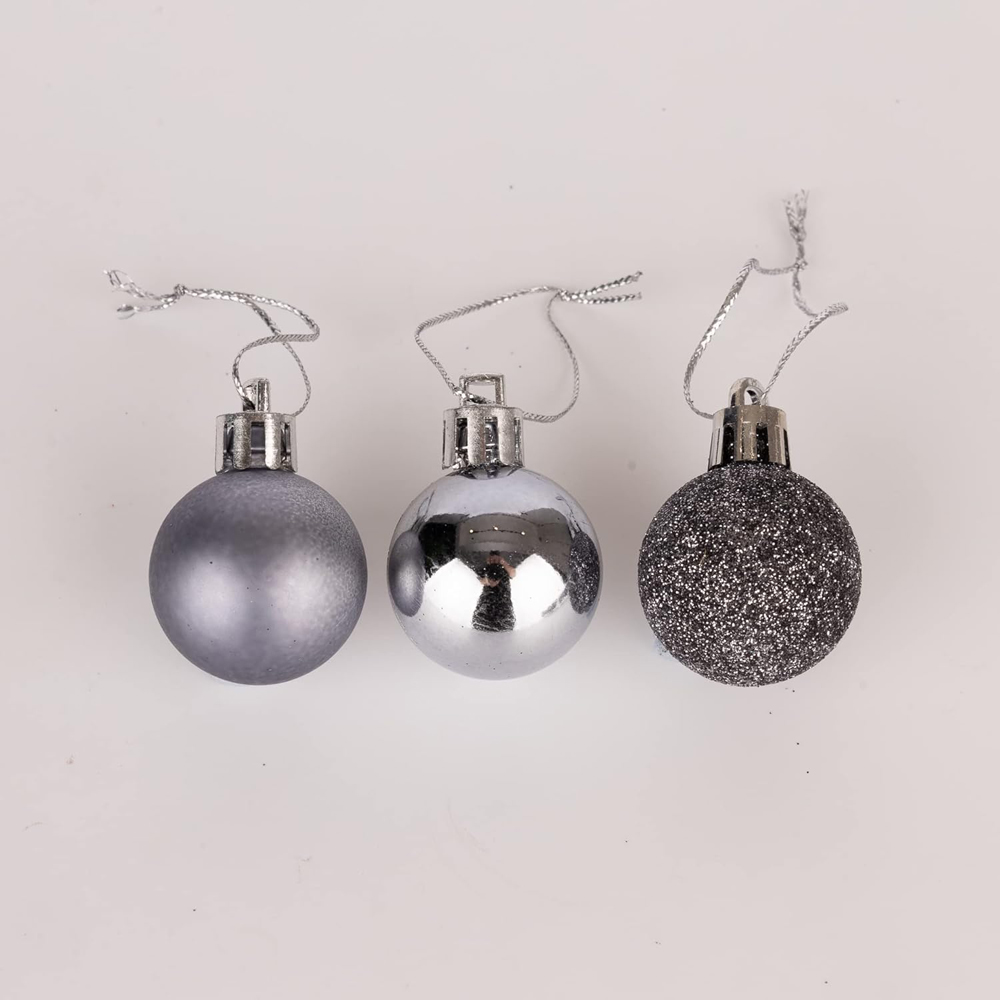 Shatchi 5cm Dark Grey Shatterproof Christmas Baubles 12 Pack Image 5