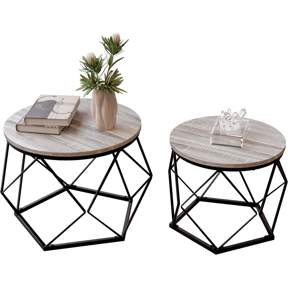 Vida Designs Brooklyn Grey Nest of Geometric Tables Set of 2 Image 8