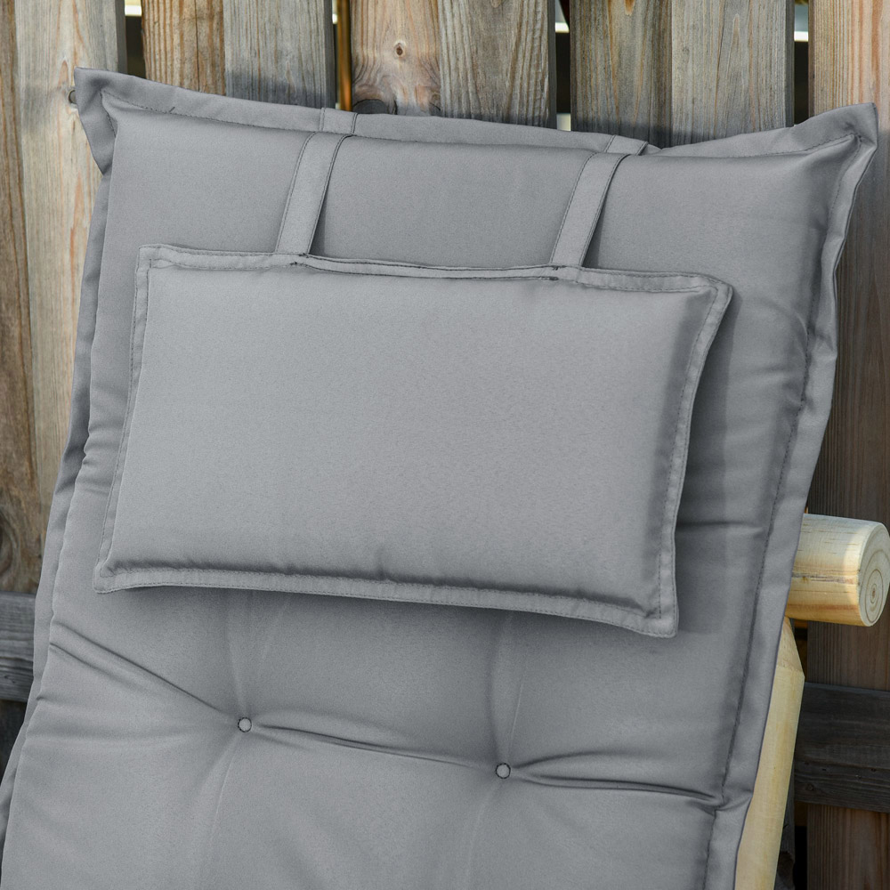 Outsunny Dark Grey Outdoor Chair Cushions with Pillows 120 x 50cm 2 Pack Image 3