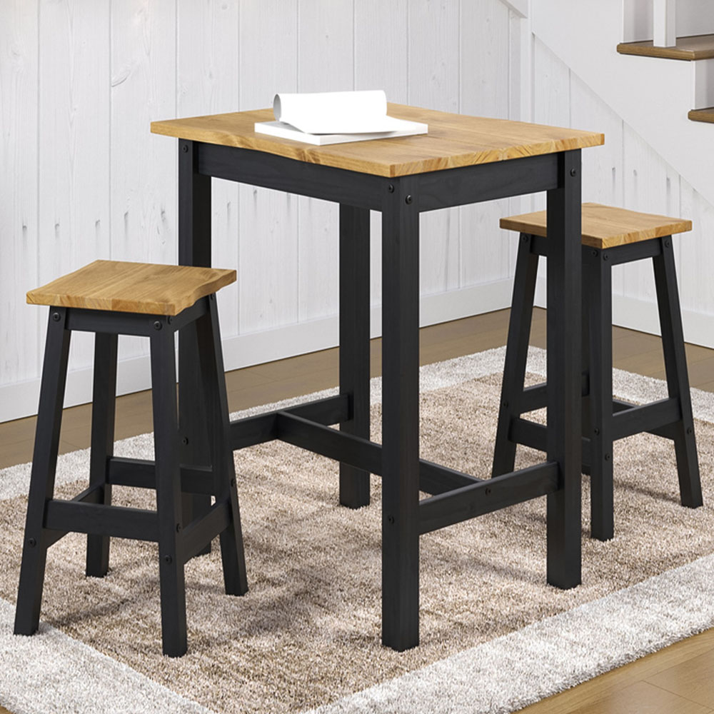 Core Products Corona 2 Seater High Breakfast Table Set Black Image 1