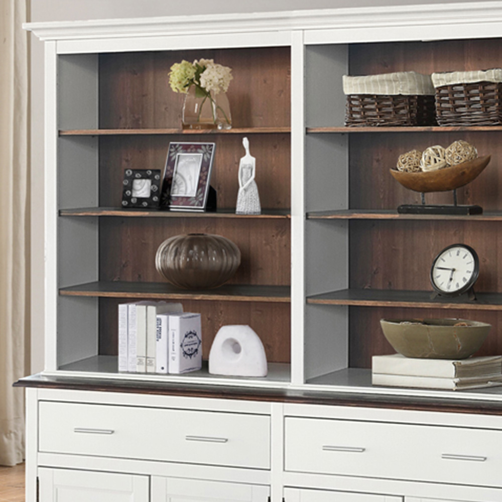 Comfy Living 4 Door 2 Drawer 6 Shelf White Wooden Single Display Dresser Image 3