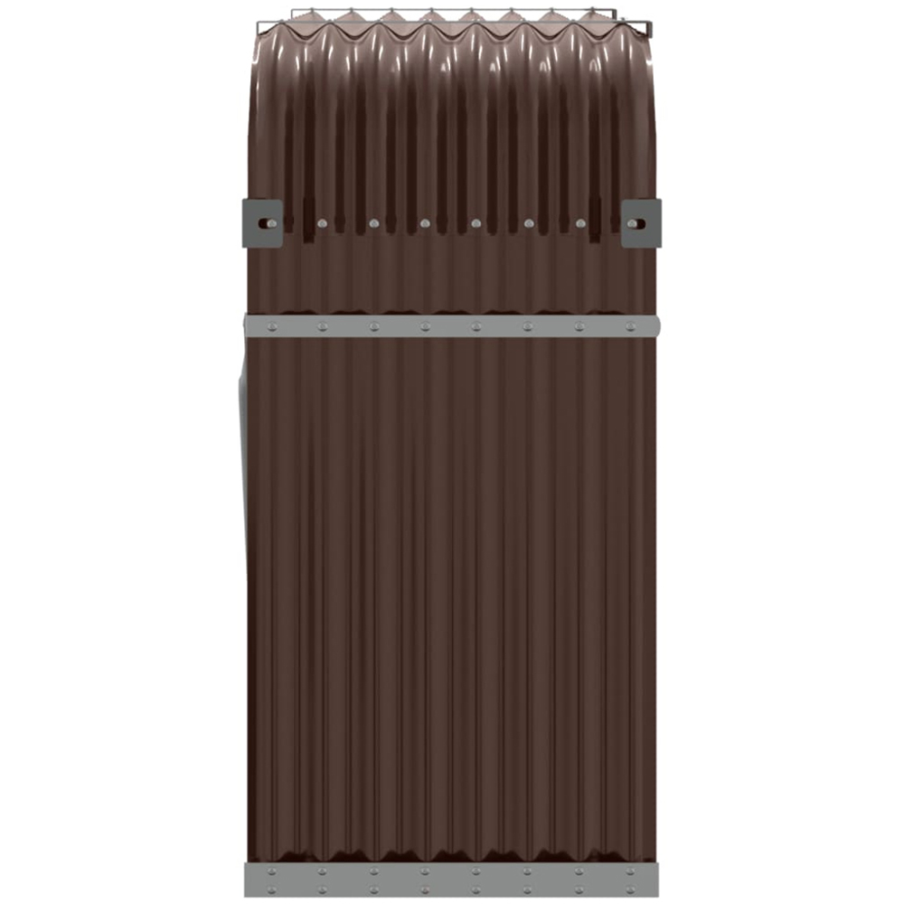 vidaXL Brown Galvanised Steel Firewood Log Holder 100 x 120 x 45cm Image 4