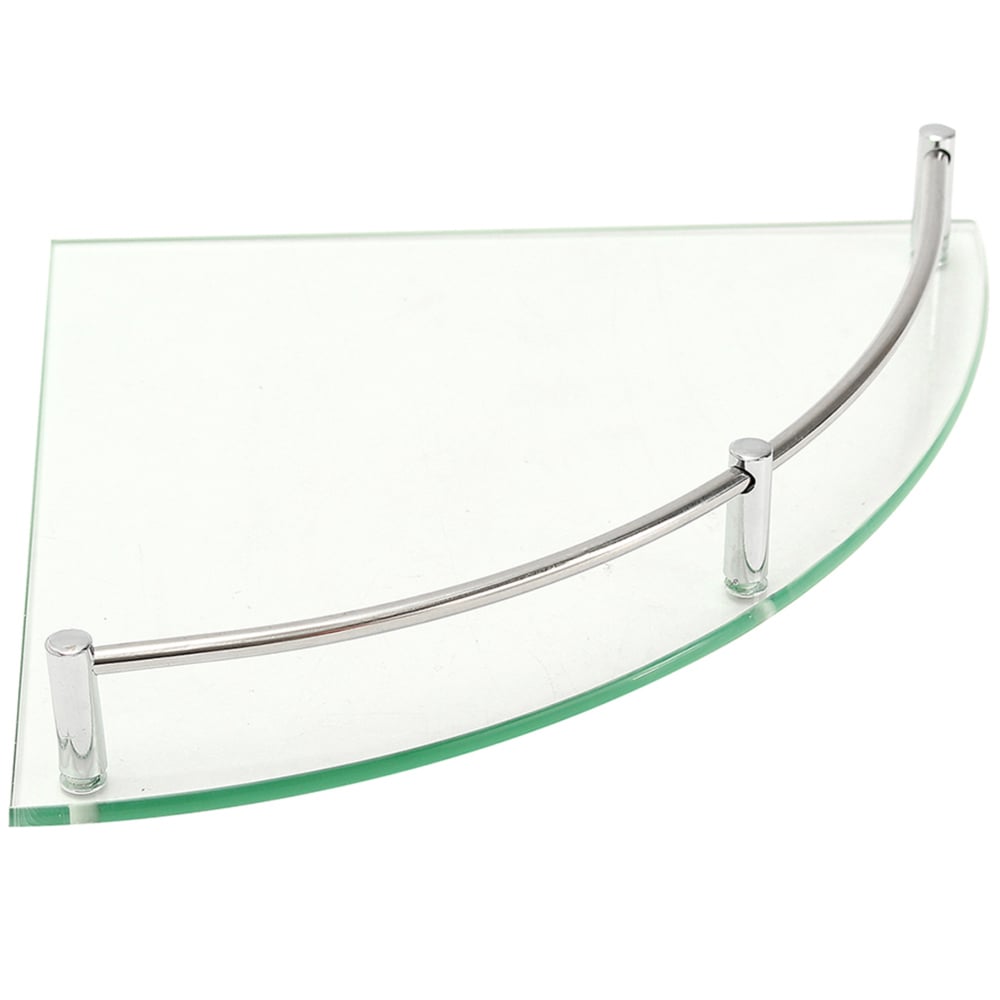 Living And Home Silver Wall Mounted Corner Shelf Image 1