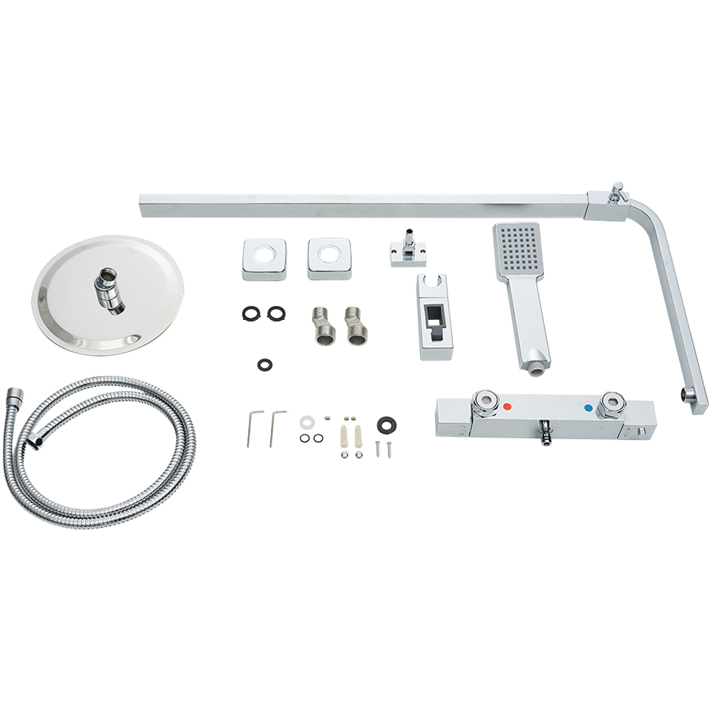 Living and Home Chrome-Plated Thermostatic Shower Mixer Set with Hose Image 6