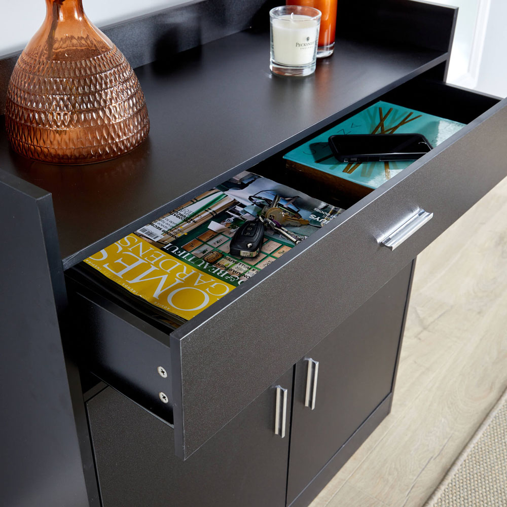 Home Source Novora 2 Door Black Shoe Cabinet Image 4