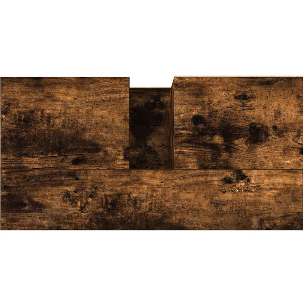 vidaXL Single Door 2 Drawer Smoked Oak Freestanding Under Sink Bathroom Cabinet Image 5