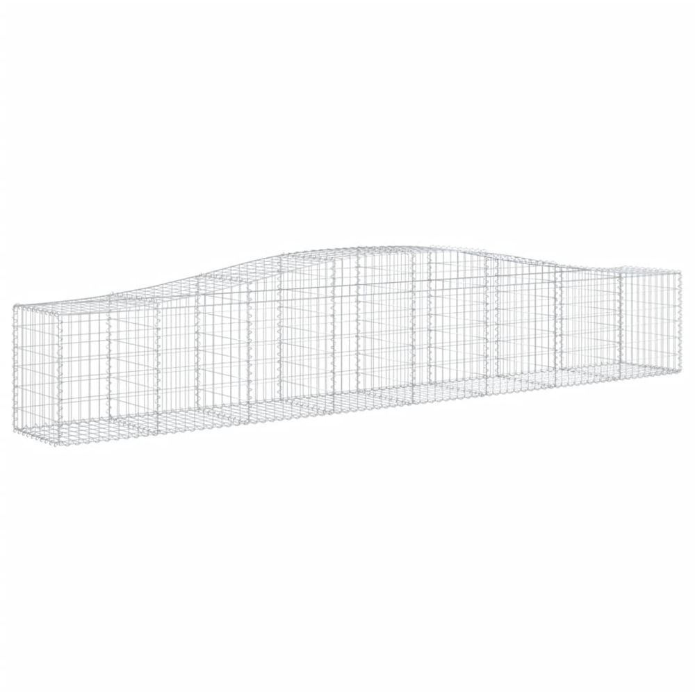 vidaXL Silver Galvanised Iron Arched Gabion Basket 400 x 50 x 60/80cm 15 Pack Image 1