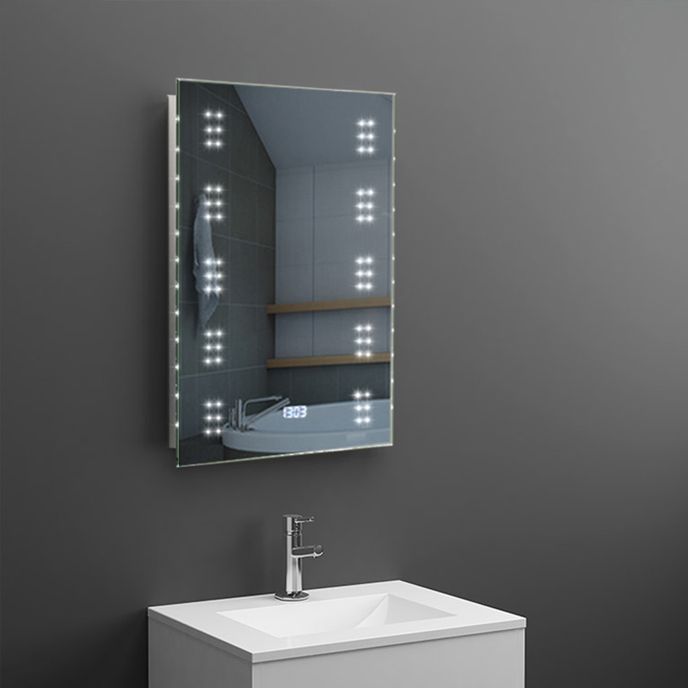 Living and Home White Bathroom Mirror with Sensor Controlled LED Light 50 x 70cm Image 4