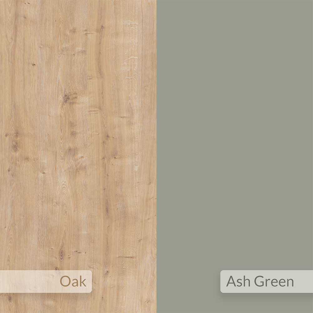 Decortie Colmar 6 Shelf Computer Desk Oak and Ash Green Image 6