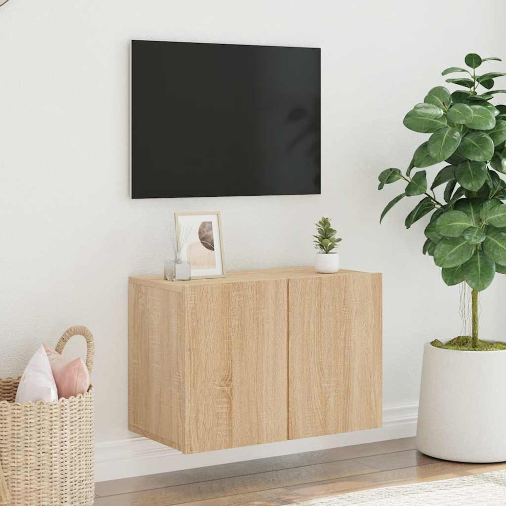 vidaXL 2 Door Sonoma Oak Wall Mounted TV Cabinet Image 3