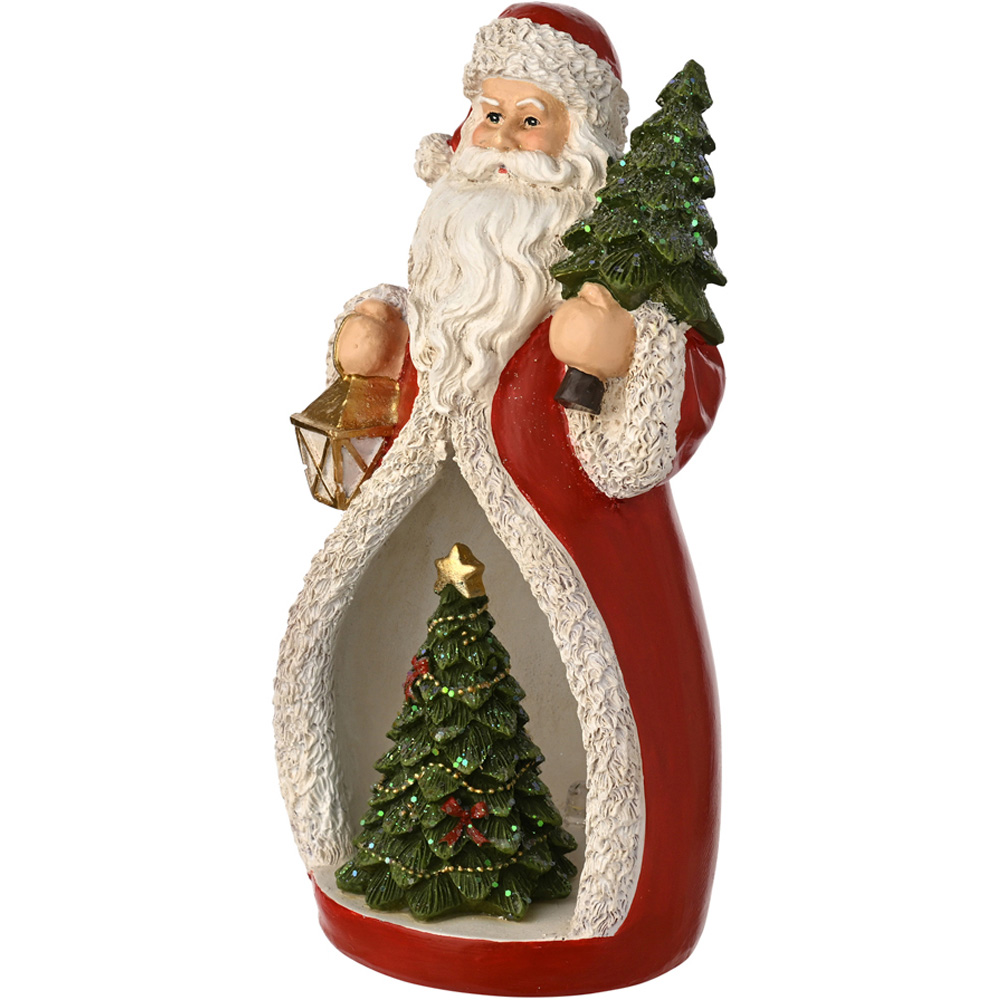 The Seasonal Gift Co Regal Tidings LED Santa with Mini Christmas Tree Decoration 18cm Image 4