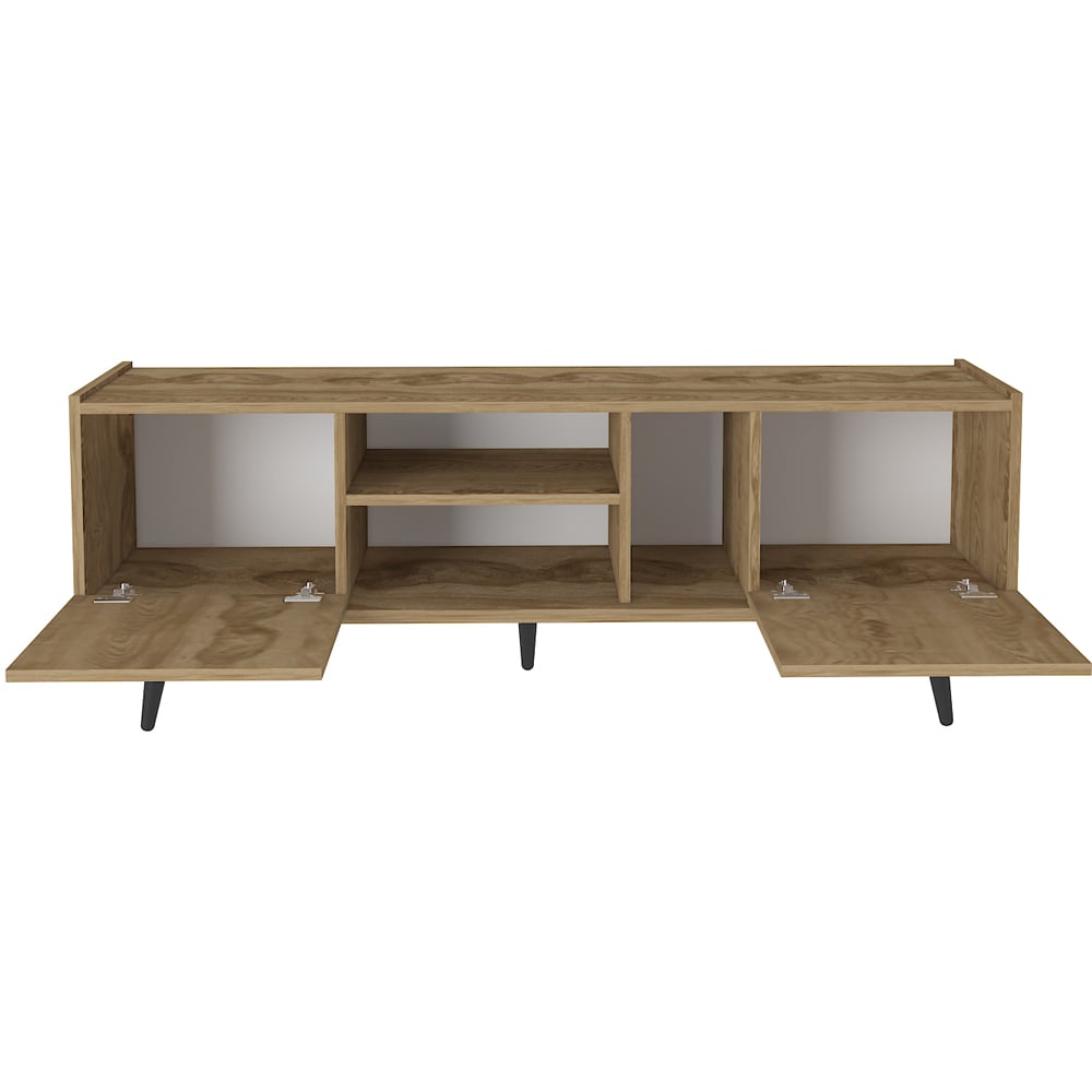 Decorotika Ecuador 2 Door 3 Shelf Oud Oak TV Unit Image 6