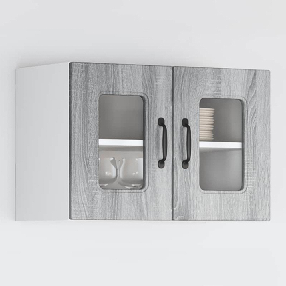 vidaXL Kalmar 2 Door Grey Sonoma Wall Kitchen Cabinet Image 1