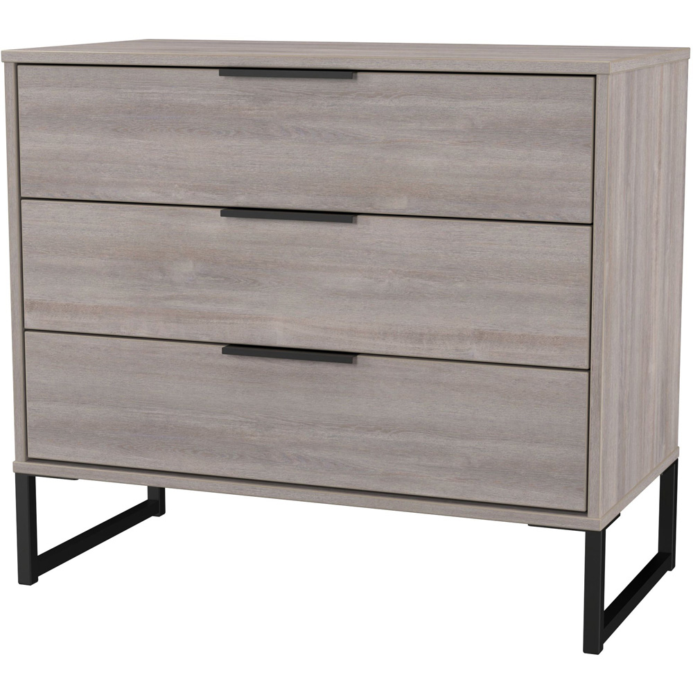 Crowndale Hong Kong 3 Drawer Grey Oak Chest of Drawers Ready Assembled Image 4