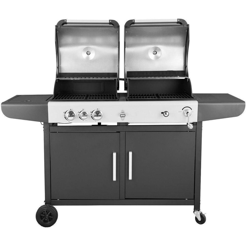Callow Dual Fuel Gas and Charcoal BBQ with Premium Cover and Rotisserie Image 2