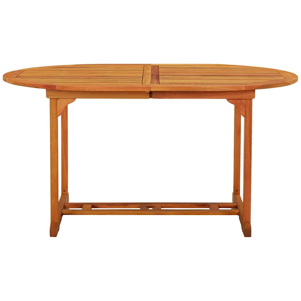 vidaXL 6 Seater Solid Eucalyptus Extendable Garden Table Reddish Brown Image 6