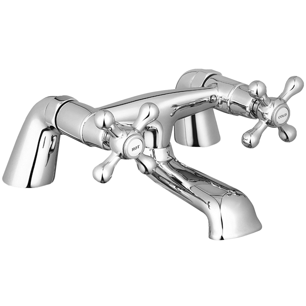 Nes Home Victorian Traditional Chrome Bathroom Bath Filler Tap Image 1