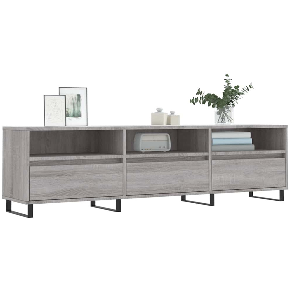 vidaXL 3 Door 3 Shelf Grey Sonoma TV Cabinet Image 3