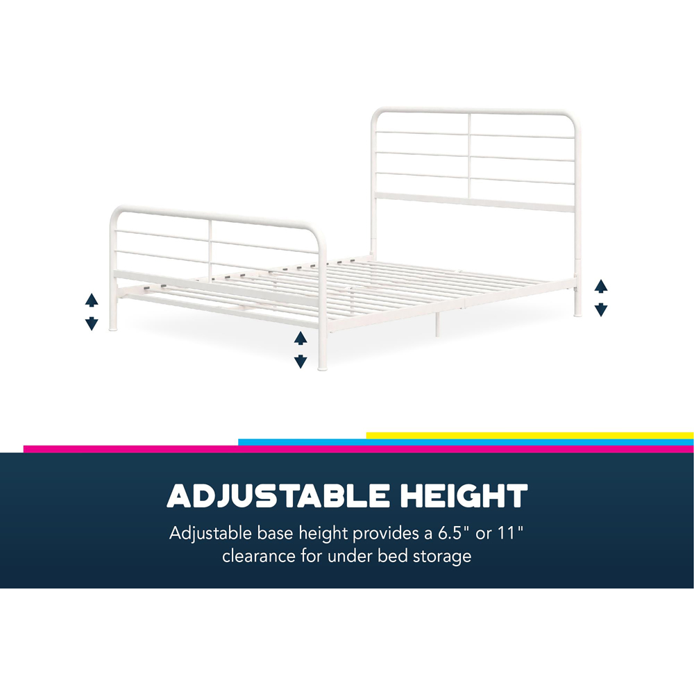 Dorel Millie Double White Metal Bed Frame Image 7