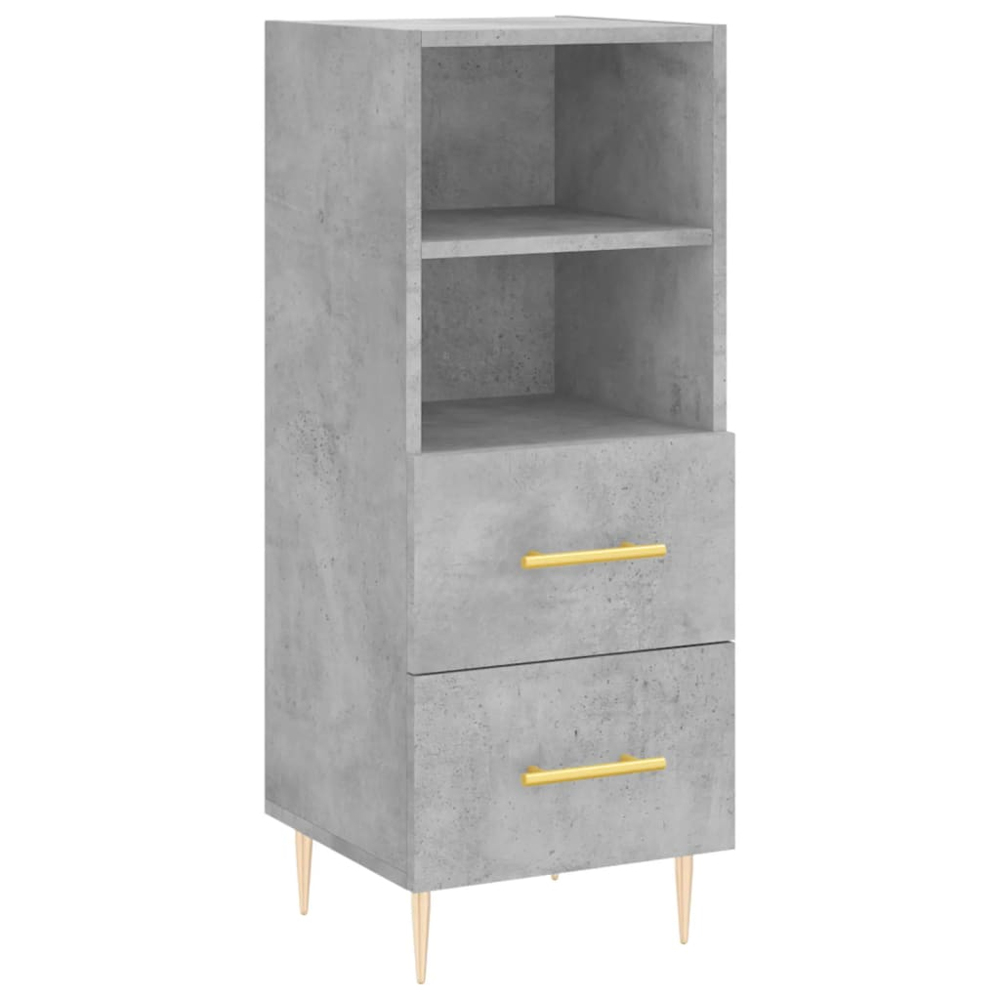 vidaXL Single Glass Door 2 Drawer 2 Shelf Concrete Grey Highboard Image 5