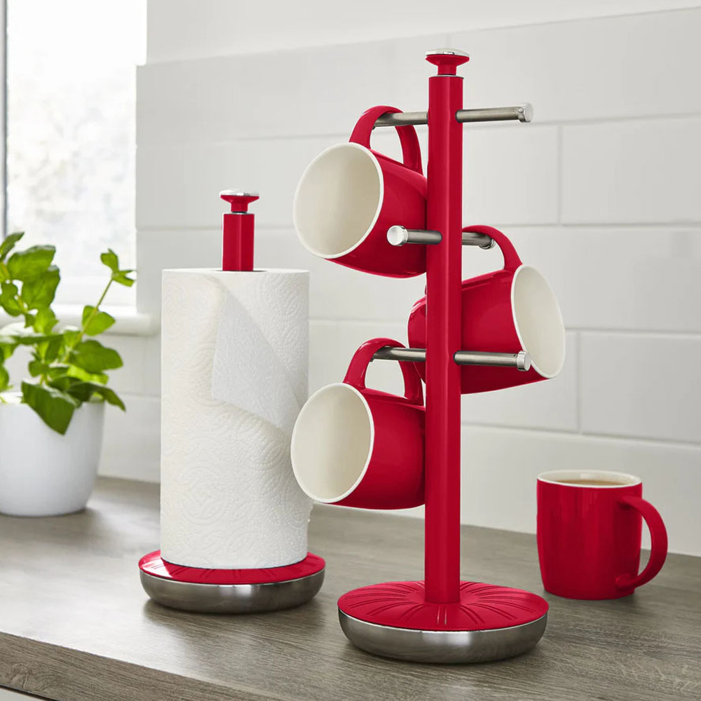 Swan Retro Red Towel Pole and Mug Set Image 2