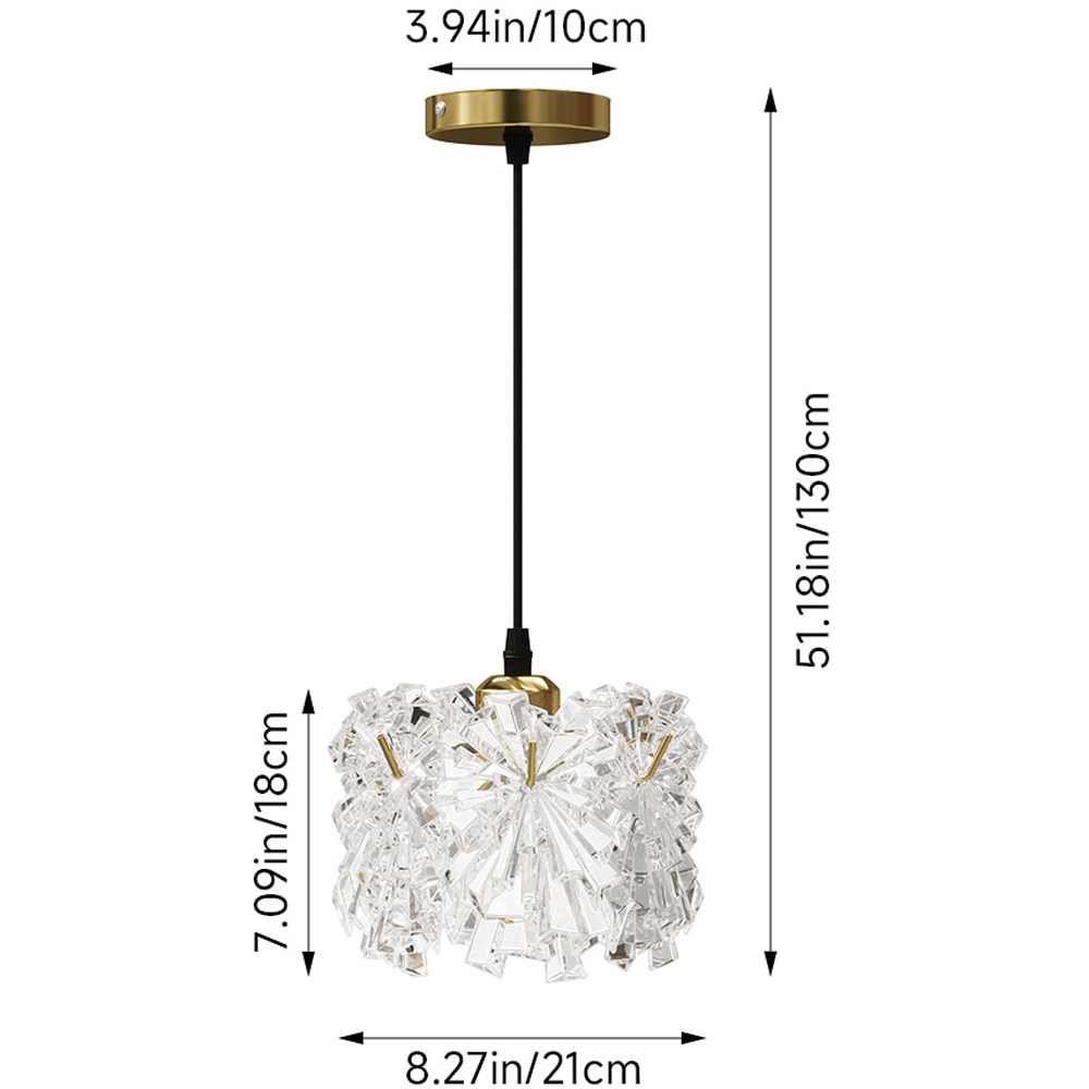 Living and Home Large Gold Glass Shade E27 Pendant Light Image 8