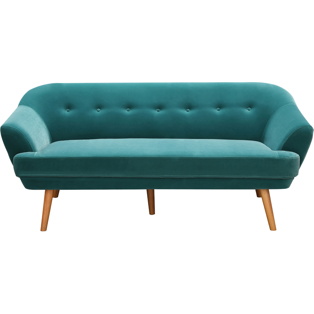 Furniture One 2 Seater Teal Sofa with Padded Cushion Image 2