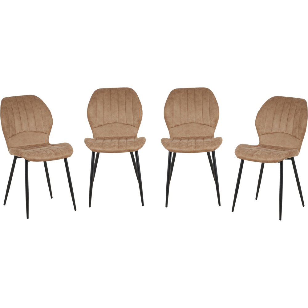 Indoor Living Jaydn Set of 4 Brown Distressed Leather Dining Chairs Image 2