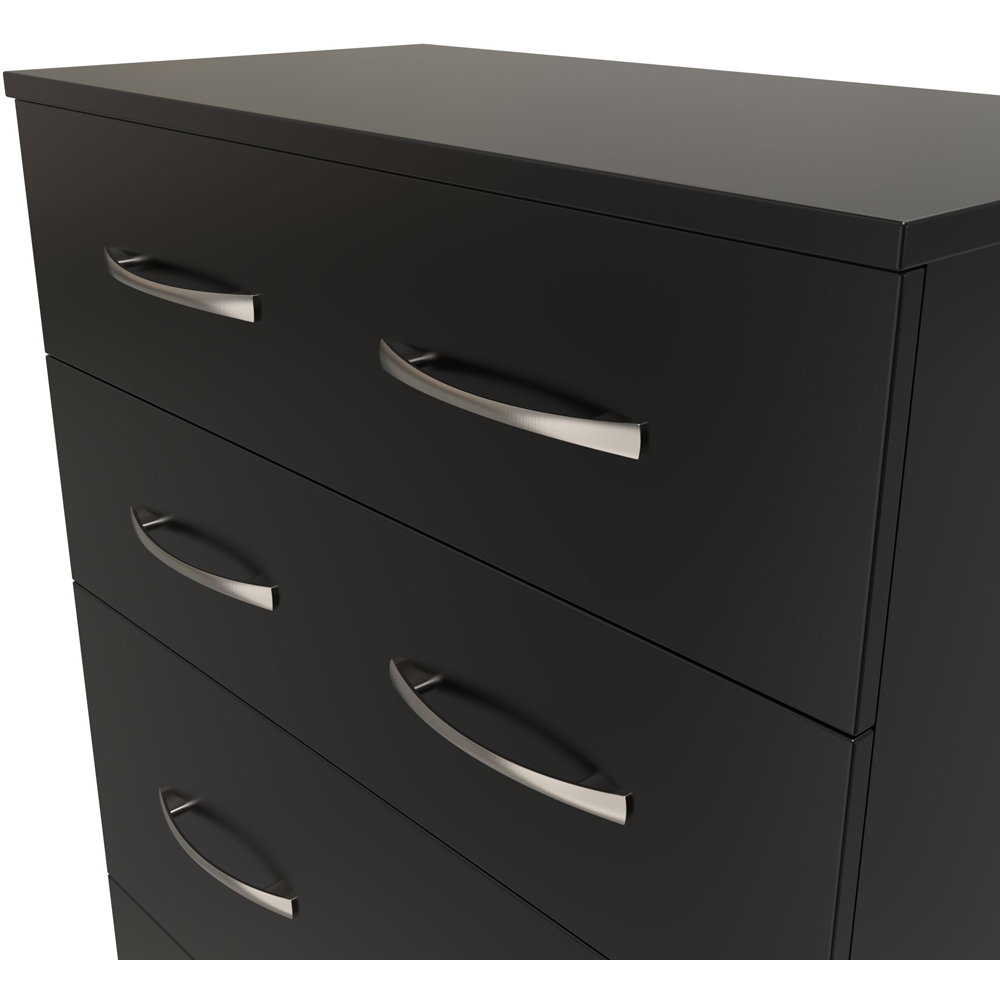 Crowndale Avon 4 Drawer Matt Black Deep Chest of Drawers Ready Assembled Image 5