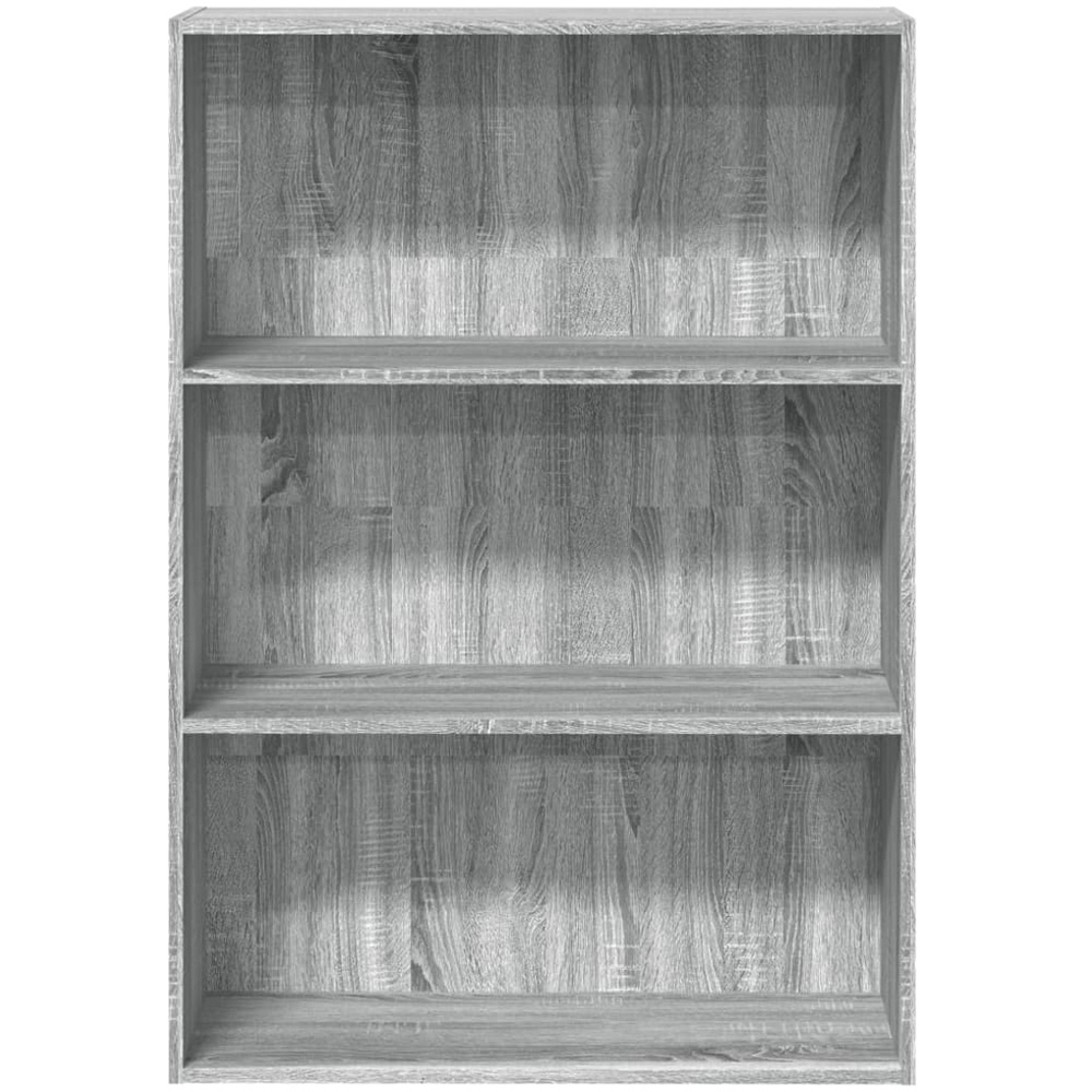 vidaXL 3 Shelf Grey Sonoma Bookcase Image 4