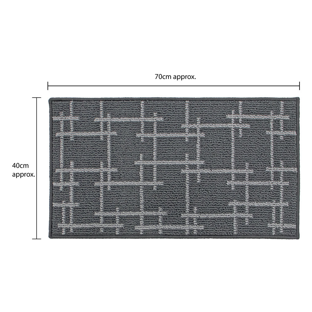 JVL Vector Grey Indoor Machine Washable Doormat 40 x 70cm Image 9