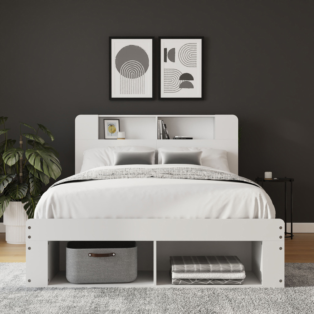 GFW Anya Double White Integrated Storage Ottoman Bed Image 7