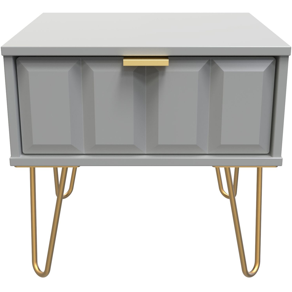 Crowndale Cube Single Drawer Dusk Grey Bedside Table Ready Assembled Image 3