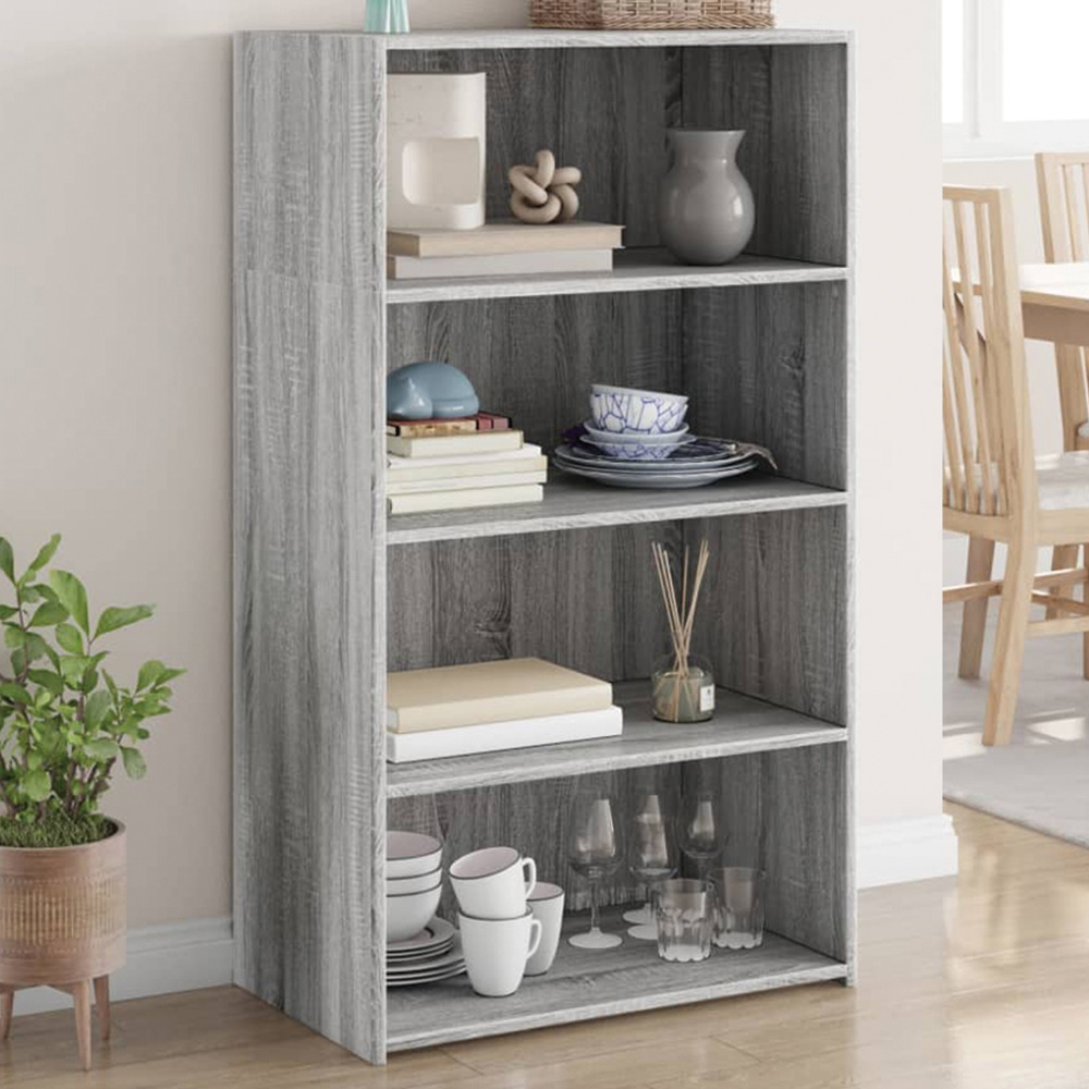 vidaXL 4 Shelf Grey Sonoma Highboard Image 1
