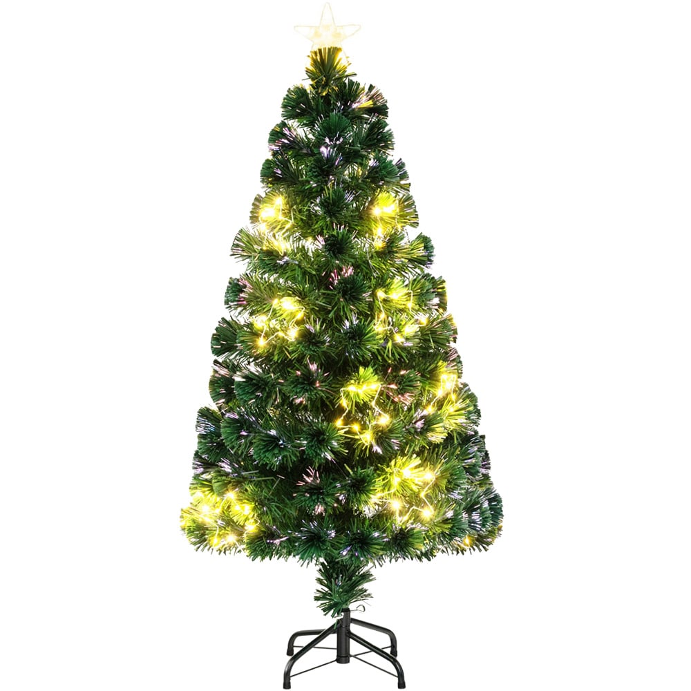 Costway 18 String Light Fibre Optic Pre-Lit Artificial Christmas Tree 4ft Image 1