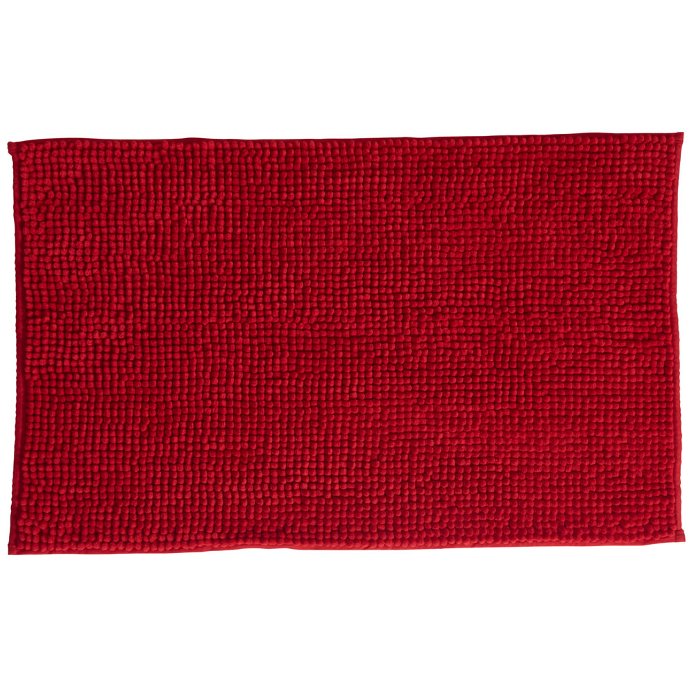 Wilko Supersoft Microfibre Chilli Red Bath Mat Image 1