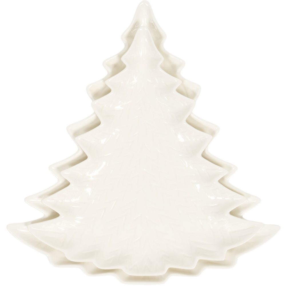 Pack of 2 Christmas Tree Platters White Image 4