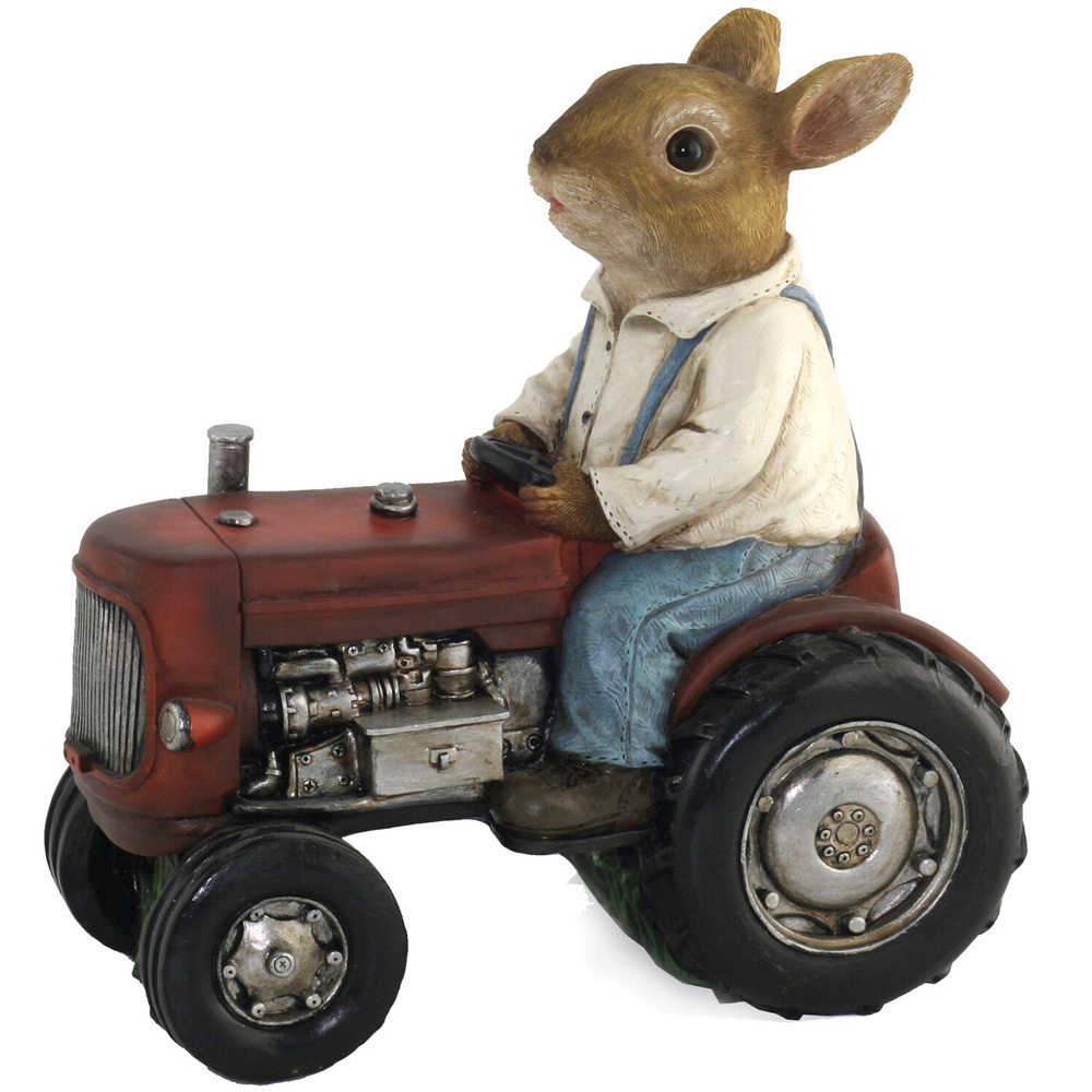 Rabbit Driving A Tractor Ornament Image