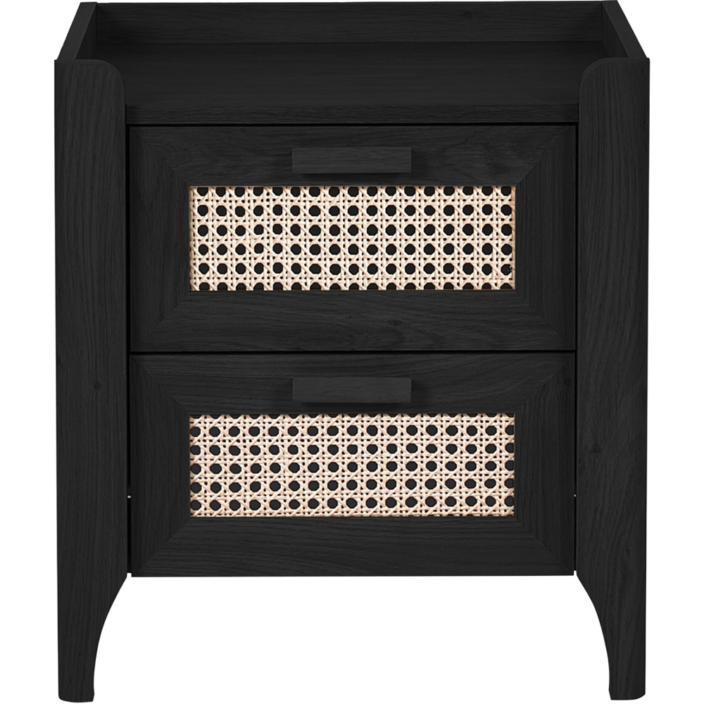 Julian Bowen Sydney 2 Drawer Black Ash Bedside Table Image 4