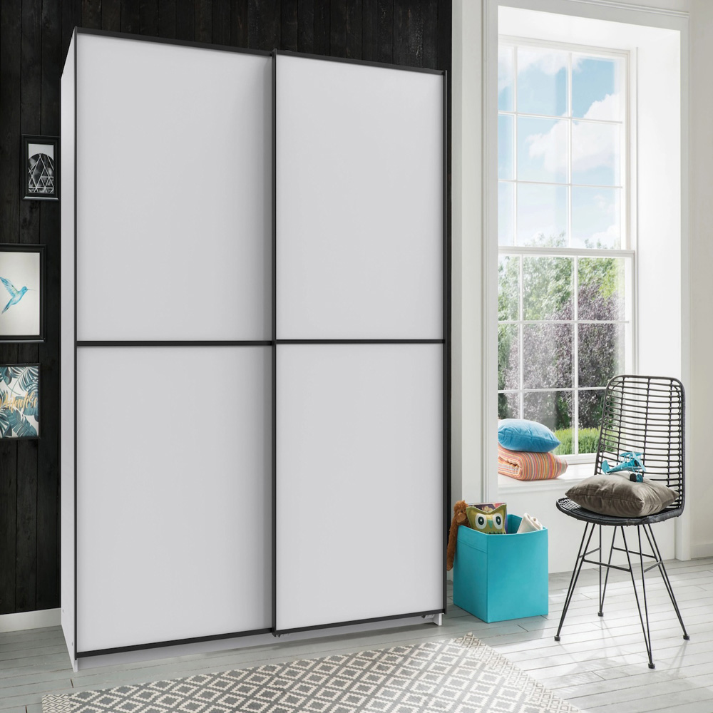 TJ'S Ulm 2 Door White Sliding Wardrobe 135cm Image 5