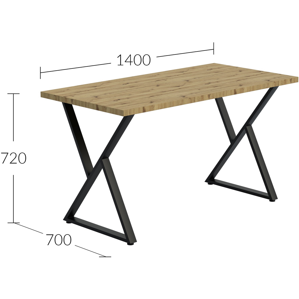 Shefa Chicago 6 Seater Dining Table Artisan Oak Image 4