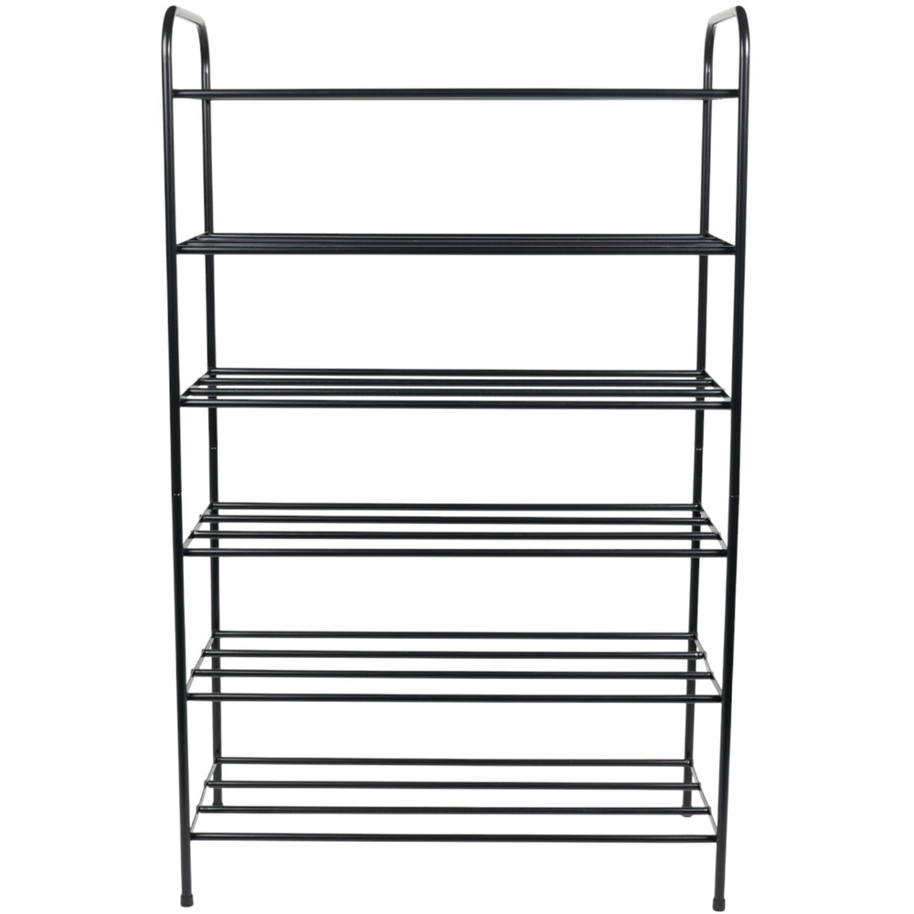 Argento 6 Tier Metal Shoe Rack Black Image 3