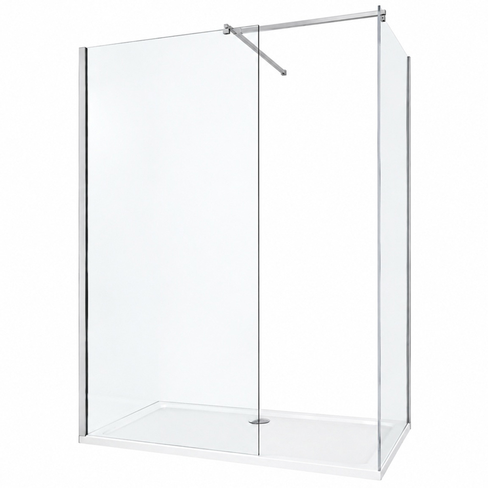 Stech Homes Walk-in Shower Screen with Shower Tray 900 x 1900mm and 800 x 1900mm Image 1