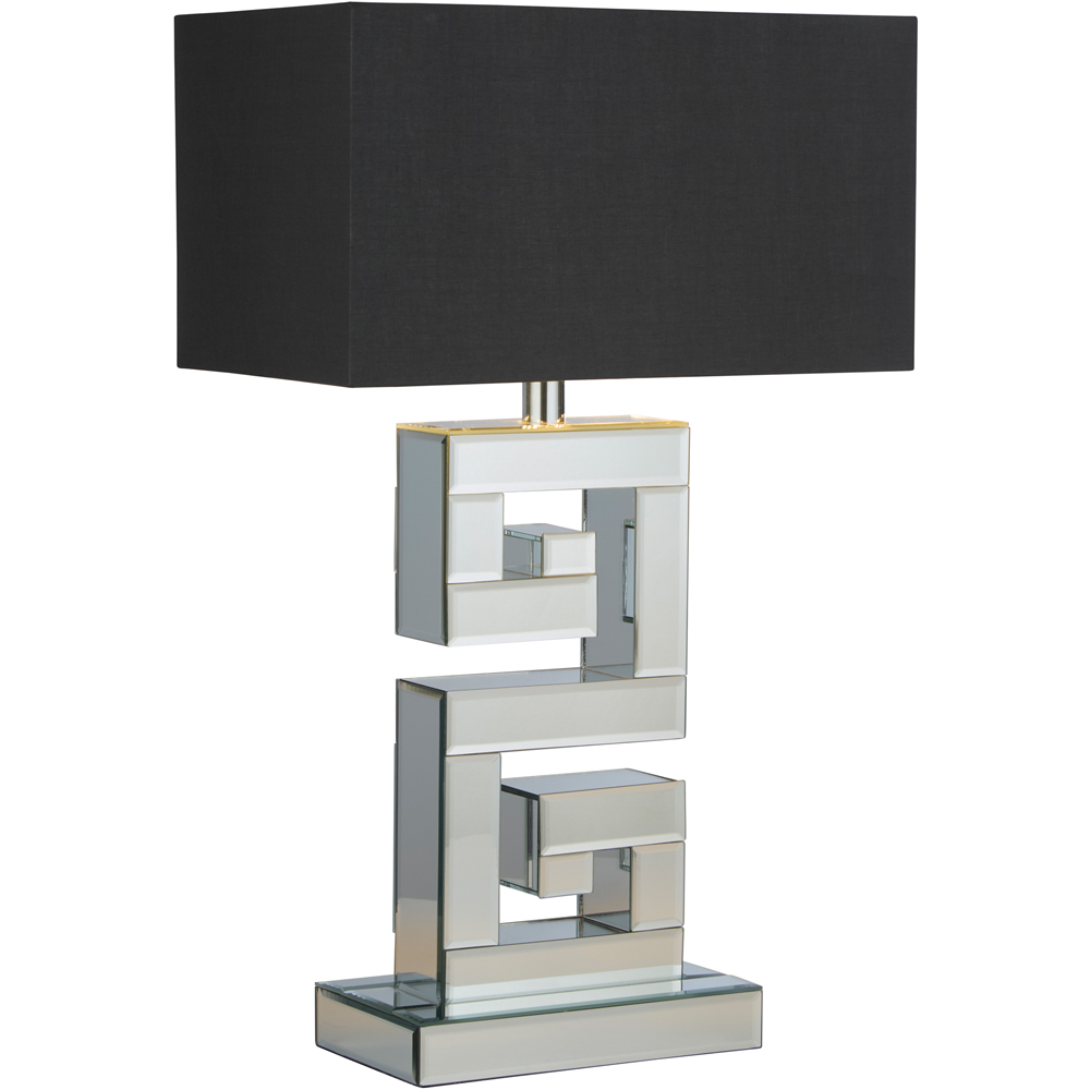 Lighting Collection Mirror Table Lamp With Grey Shade Image 3